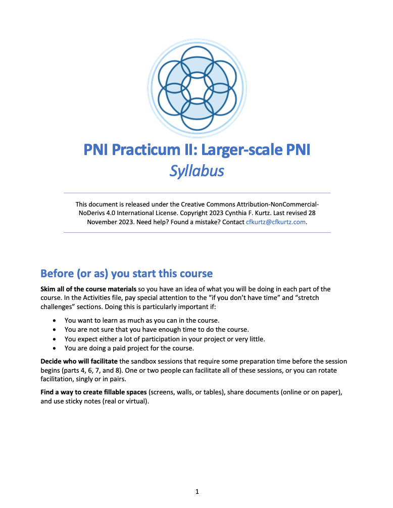 PNI Practicum II Course Syllabus